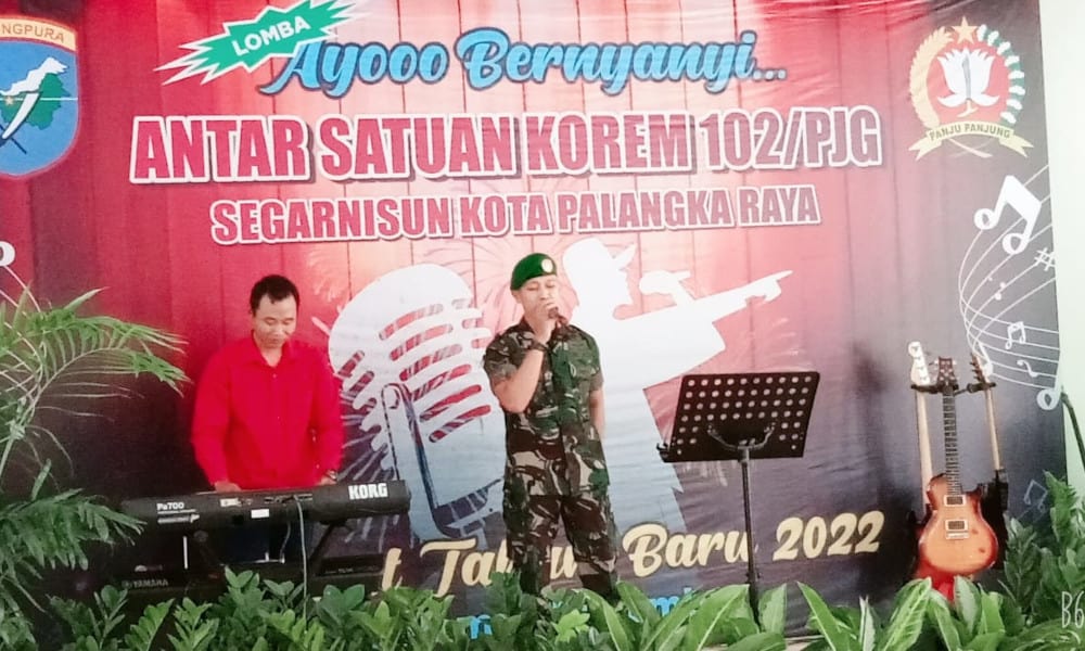 Meriahkan Lomba Menyanyi, Kodim Palangka Raya Terjunkan Dua Prajurit