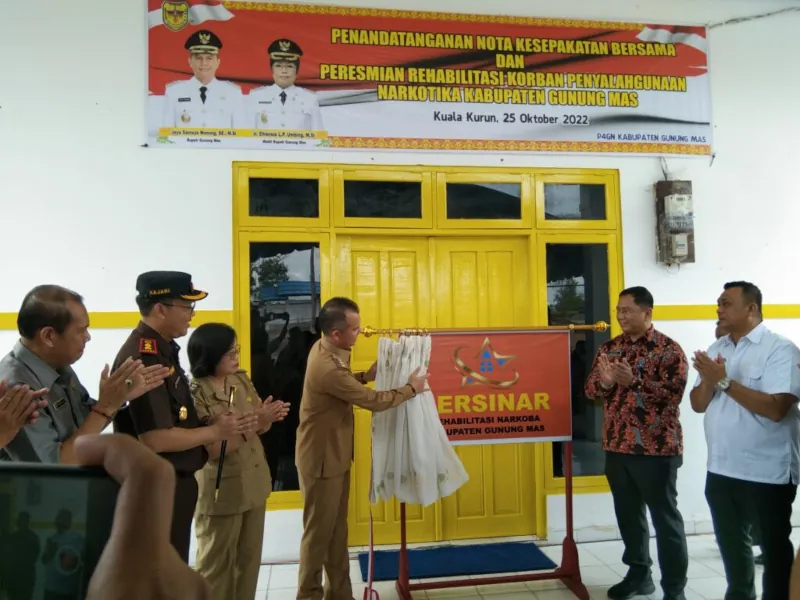 Bupati Gunung Mas Resmikan Pusat Rehabilitasi Korban Narkoba